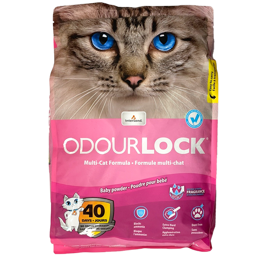 Odourlock Scented Cat Litter, Hard Clumping, Baby Powder