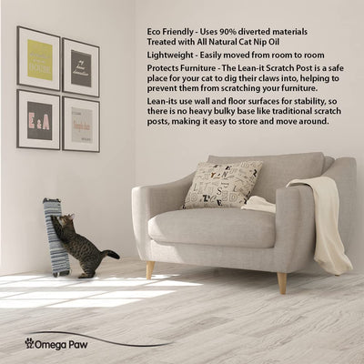 Poteau à gratter pour chat Omega Paw Lean It Anywhere (25" de haut) 