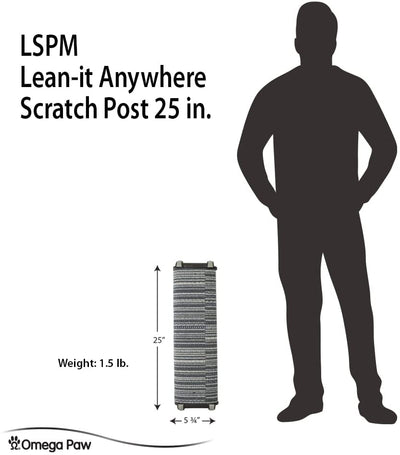 Poteau à gratter pour chat Omega Paw Lean It Anywhere (25" de haut) 