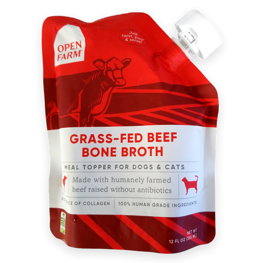 Open Farm Meal Topper for Dogs & Cats, Grass-Fed Beef Bone Broth, 12oz