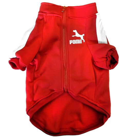 Poma Zip Up Sweatshirt for Dogs, Red, Size 16"
