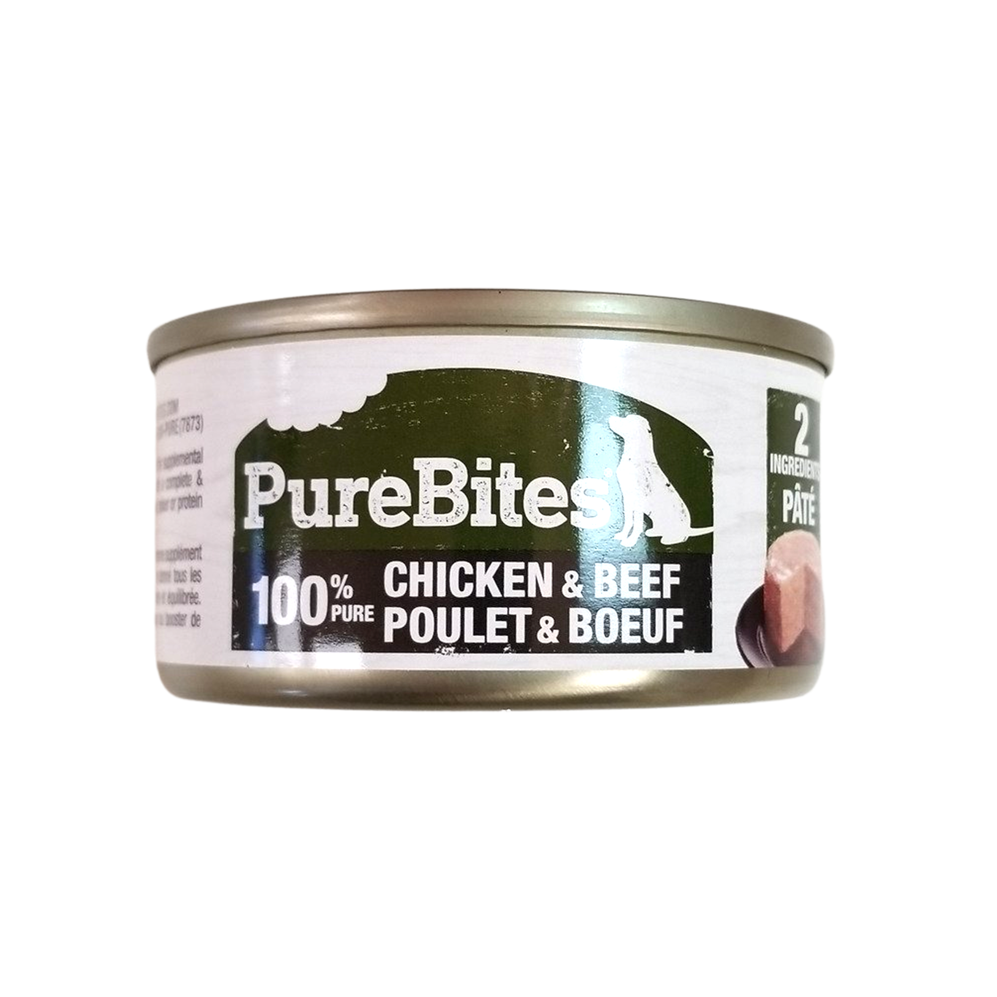 PureBites Canned Dog Food Topper, 100% Chicken & Beef Paté, 2.5oz