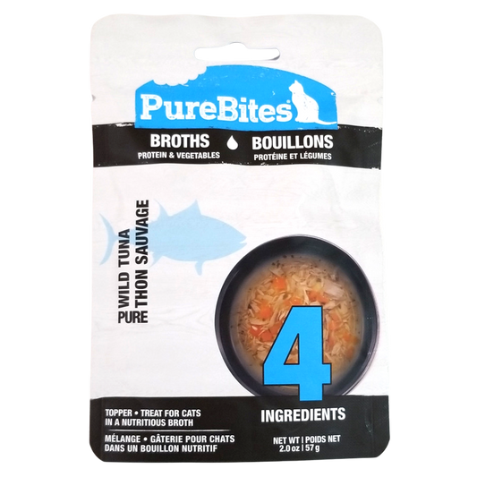 PureBites Cat Food Topper & Treat, Wild Tuna Broth, 2oz