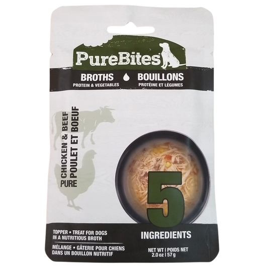 PureBites Dog Food Topper, Broth, 100% Chicken & Beef, 2.0oz