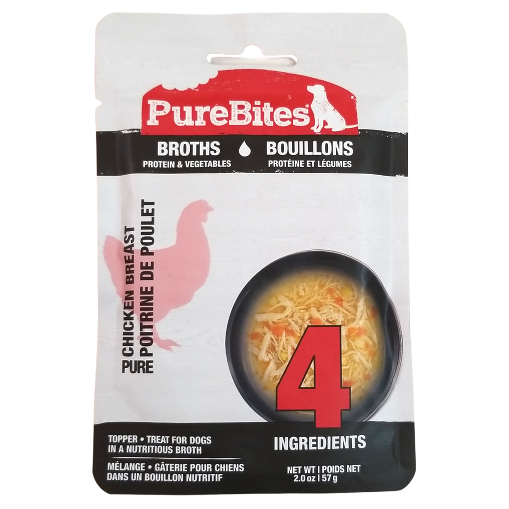 PureBites Dog Food Topper, Broth, 100% Chicken & Vegetables, 2.0oz