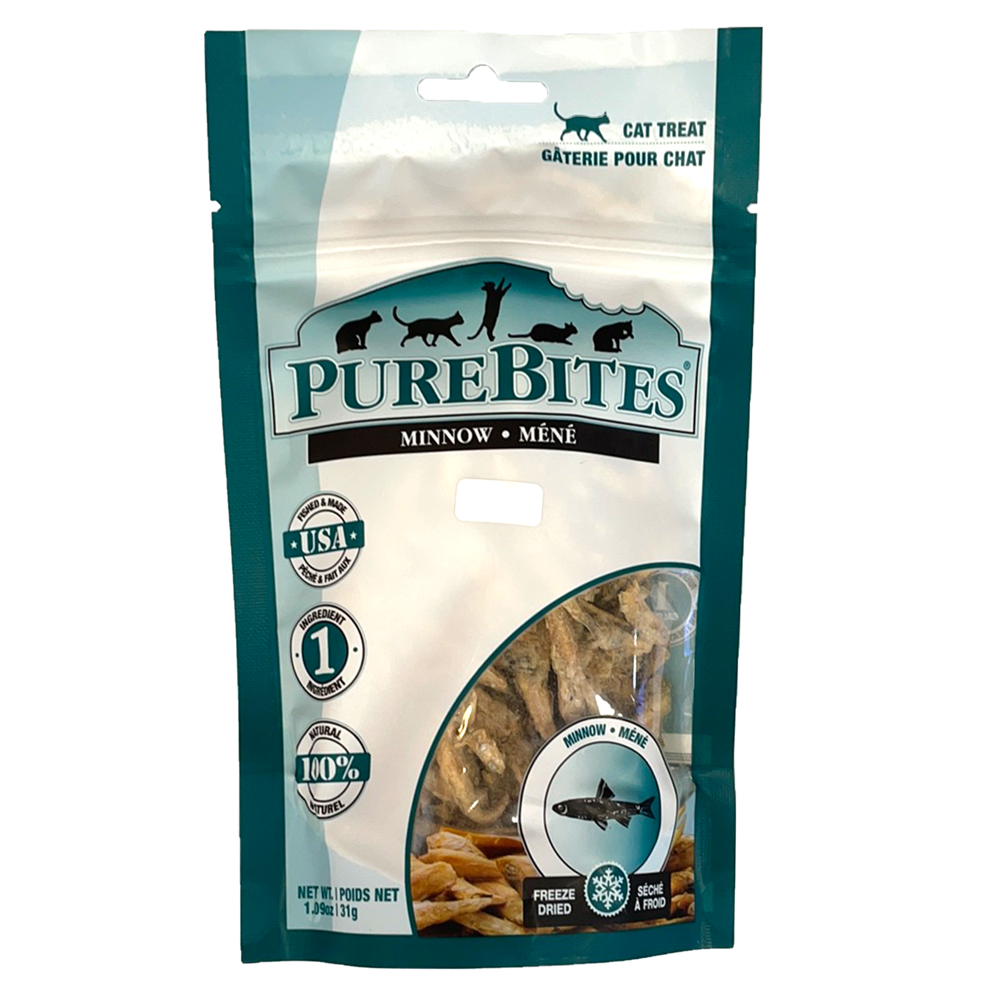 PureBites Cat Treats, Freeze Dried Minnow, 1.09oz