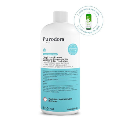 Désinfectant et neutralisant d'odeurs animales pour surfaces dures non poreuses Purodora (500 ml)