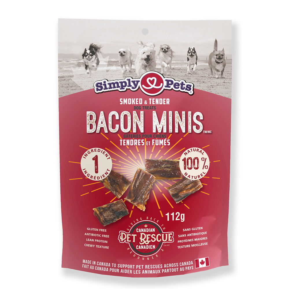 Simply Pets Smoked & Tender Dog Treats Bacon Minis (112g)