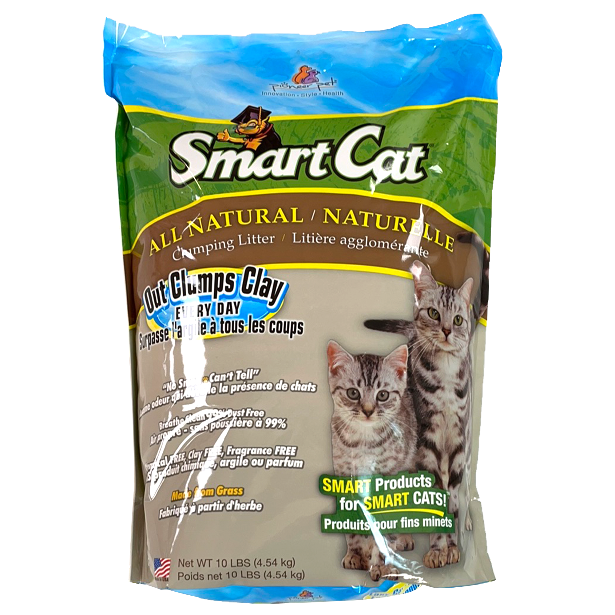 SmartCat All Natural Clumping Litter, Out Clumps Clay Everyday, 10lbs