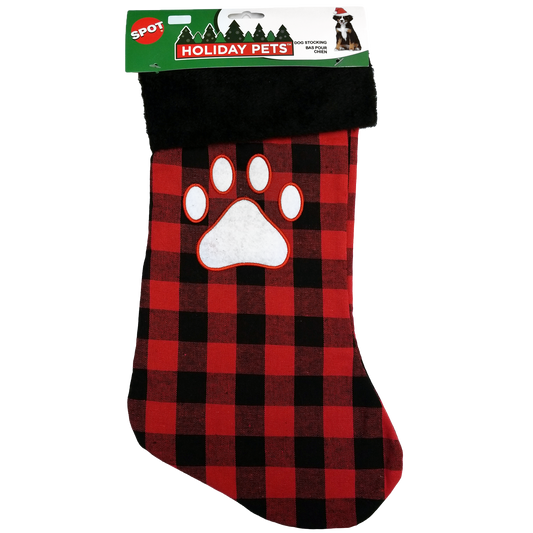 Spot Holiday Dog Stocking, Red Plaid, 17"