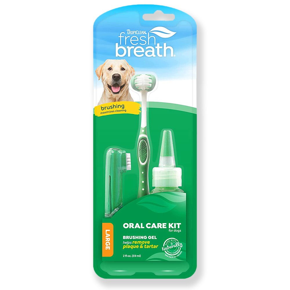 Kit de soins bucco-dentaires Tropiclean pour grands chiens 