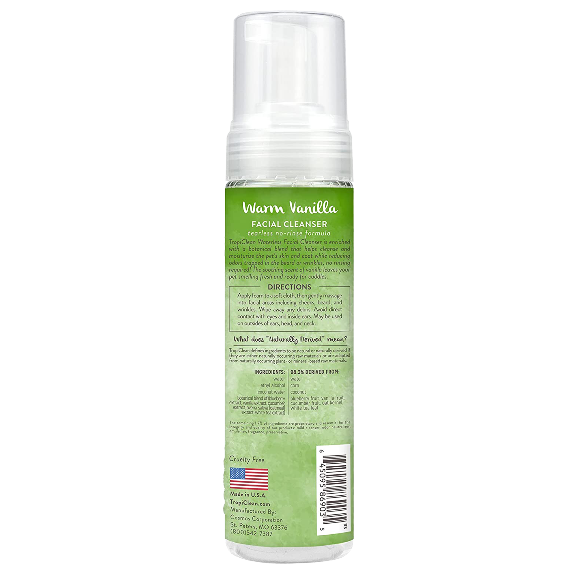 Tropiclean Tearless Facial Cleanser to Remove Stains & Dirt (220ml)