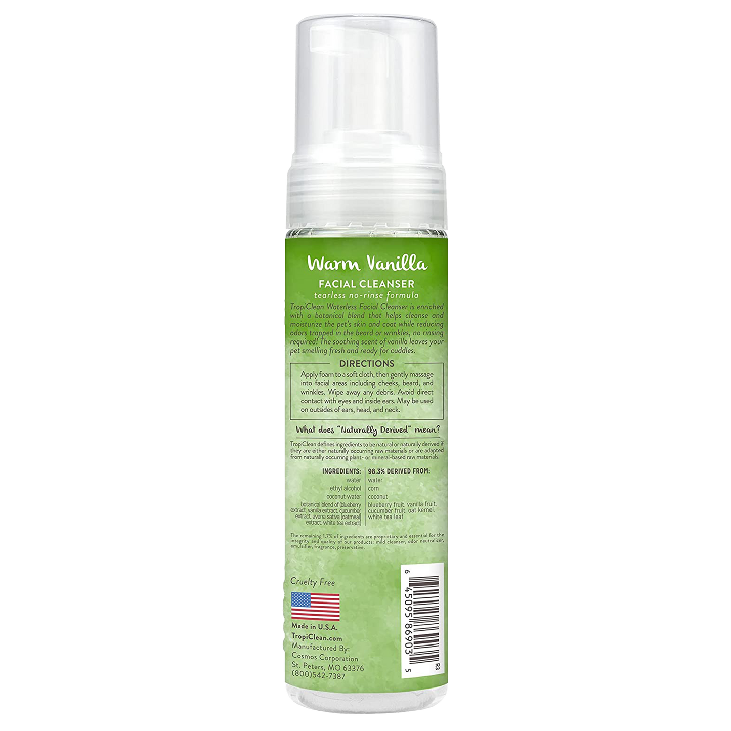 Tropiclean Tearless Facial Cleanser to Remove Stains & Dirt (220ml)