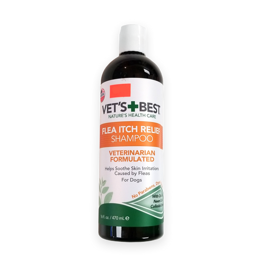 Vets Best Flea Itch Relief Shampoo With Citrus Oil Neem Oil Colloidal Oatmeal (470ml)