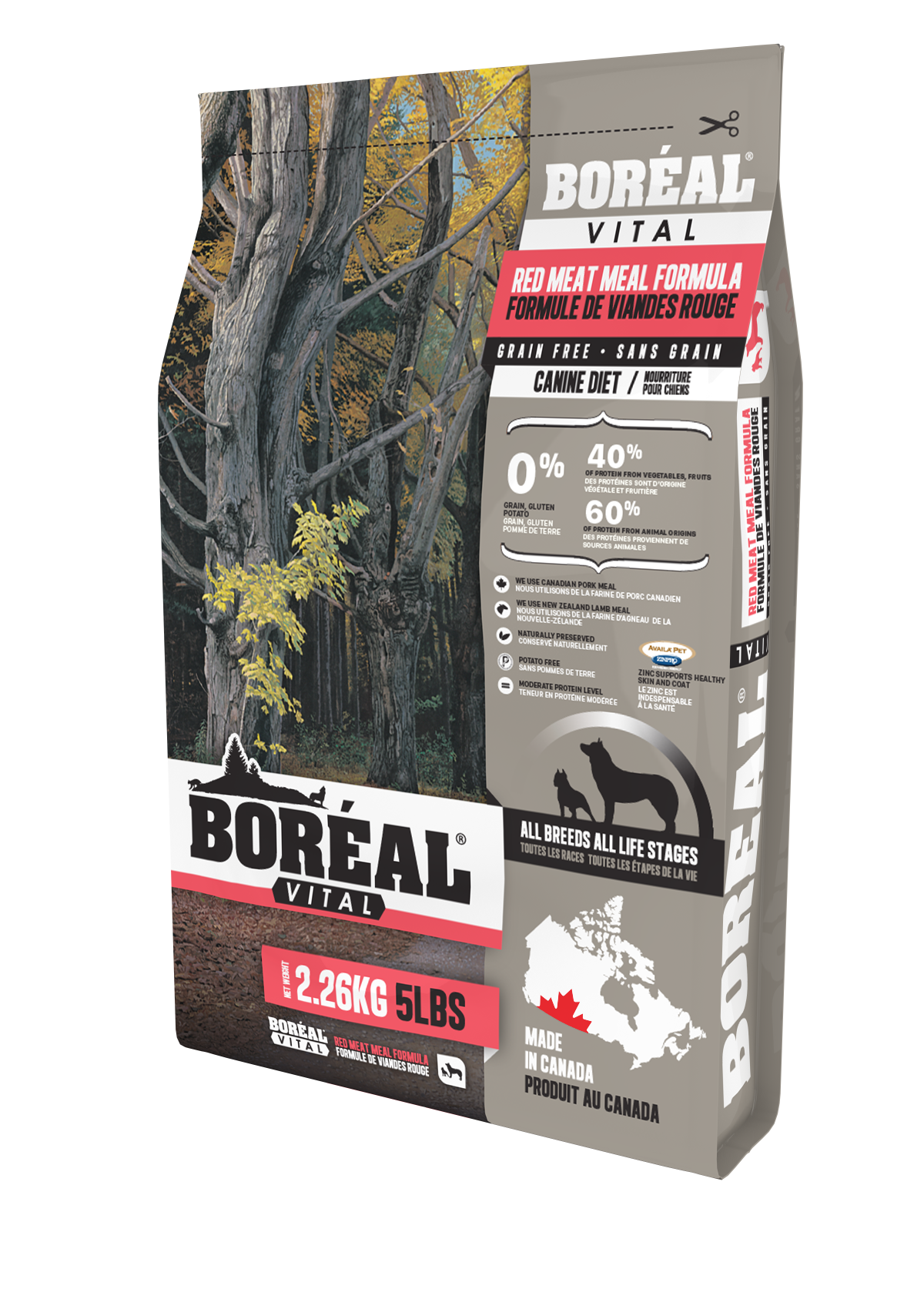 Boréal Functional Vital Grain-Free Dog food, All Breeds, All Life Stages, Red Meat Meal Formula
