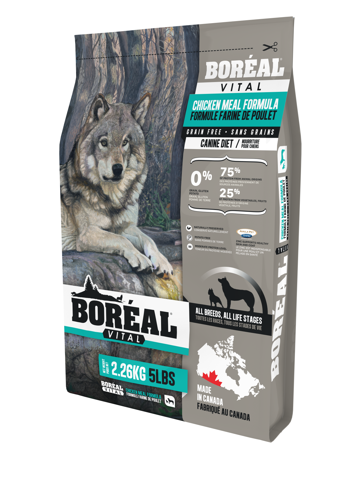 Boréal Functional Vital Grain-Free Dog food, All Breeds, All Life Stages, Chicken Meal Formula