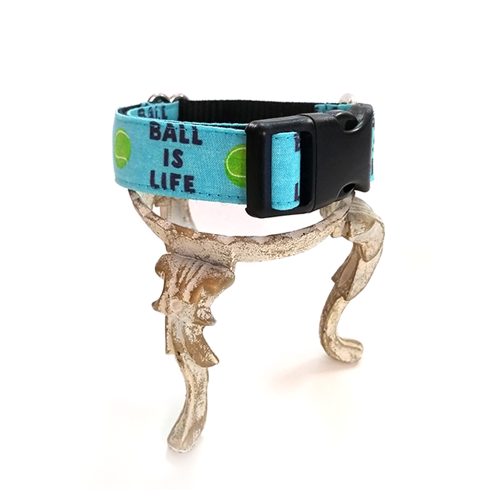 Wiggle Bumz Clip Collar, Ball Is Life, 9-14", Blue