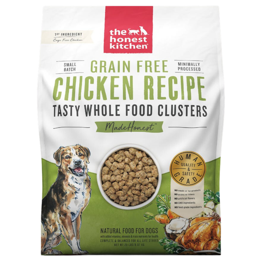 Honest Kitchen Grappes d'aliments entiers, sans céréales, recette de poulet