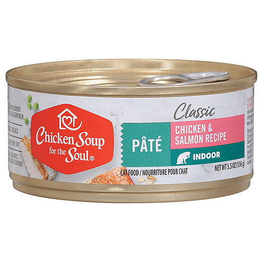 Soupe au poulet pour l'âme - Pâté de poulet et de saumon, nourriture d'intérieur pour chats, 5,5 oz