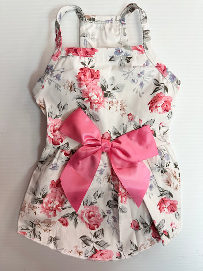 Floral Print Dresses with Satin Bow