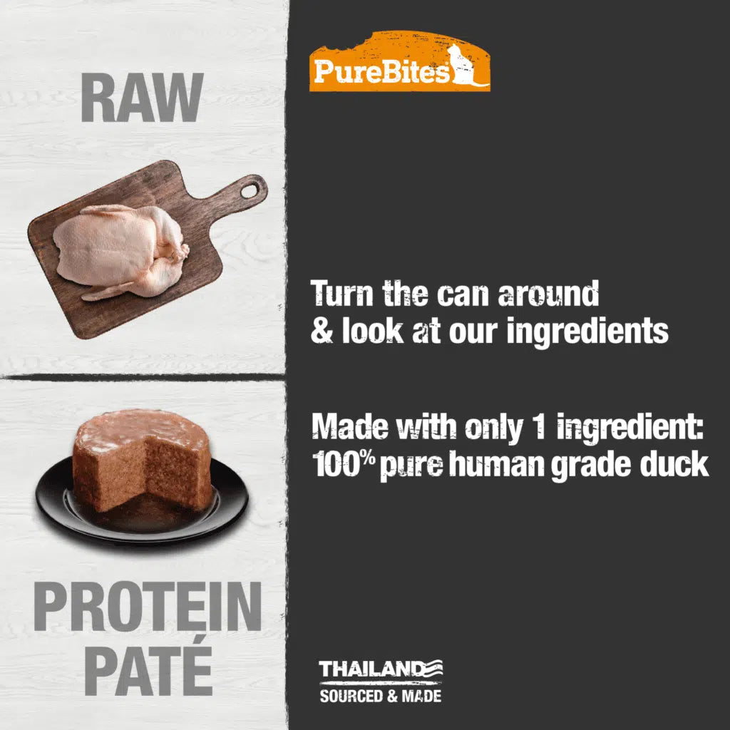 PureBites Duck Pure Protein Paté for Cats, 2.5oz