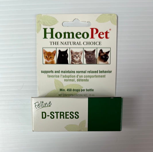 Homeopet Feline D-Stress soutient et maintient un comportement normal et détendu 