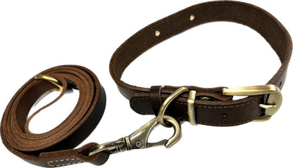 Leather Collar Extra Large 24-26" x 1 & 1/4" Wide or Large 18-22" x 1" Wide