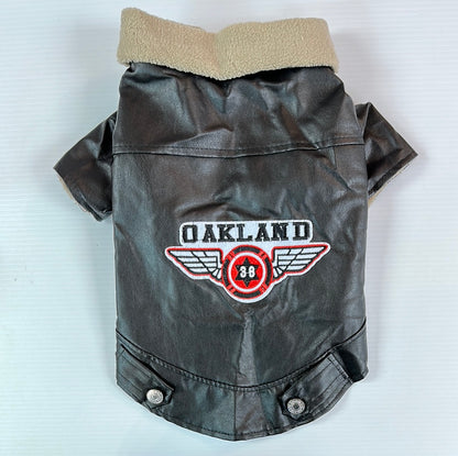Oakland 38 Biker Pleather Dog Jacket