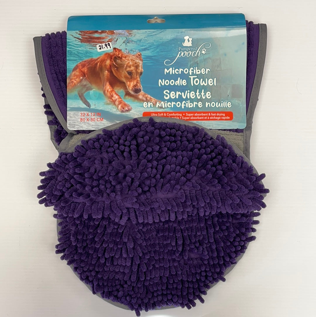 Pampered Pooch Microfiber Noodle Towel Super Absorbent and Fast Drying