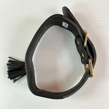 Pleather Wide Collar with Ribbon & Tassel