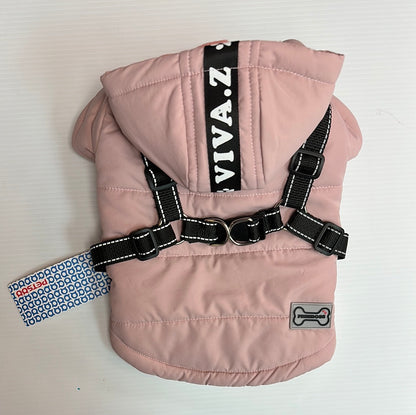 Pink Free Dogs Hooded Coats (Med 10”)
