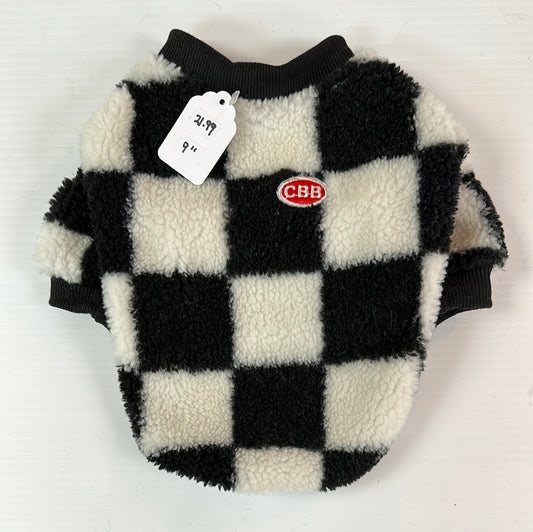 CBB Black + White Checkerboard Berber Dog Sweater