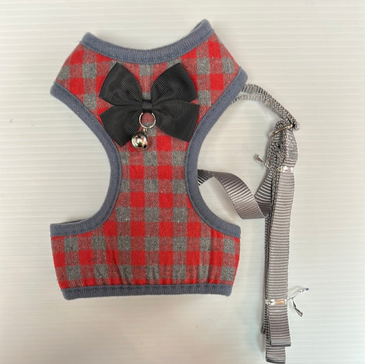 Plaid Harness with Leash Set