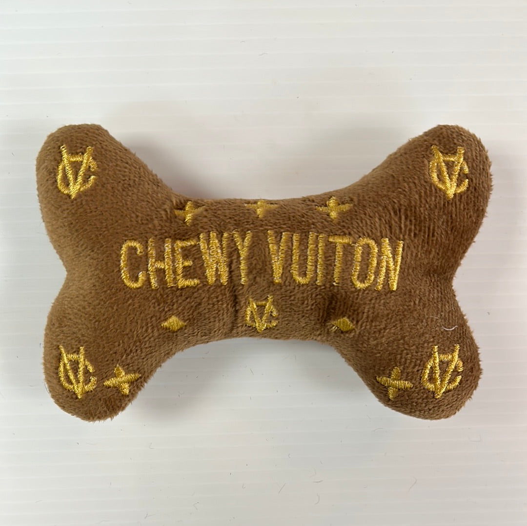 Chewy Vuiton Squeaky Bone Plush Toy