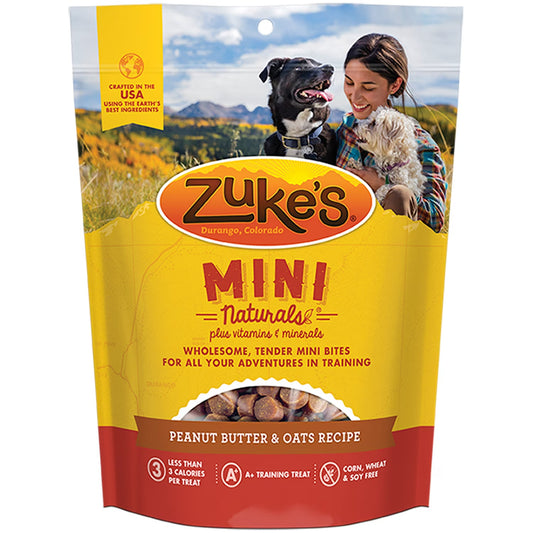 Zuke's Mini Naturals Mini-bouchées saines et tendres, recette de beurre de cacahuète et d'avoine, 16 oz 