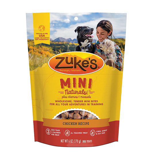 Zuke's Mini Naturals Mini-bouchées saines et tendres, recette de beurre de cacahuète et d'avoine, 6 oz 