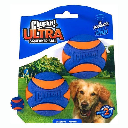 Chuckit! Ultra Squeaker Ball 2 Pack, Medium