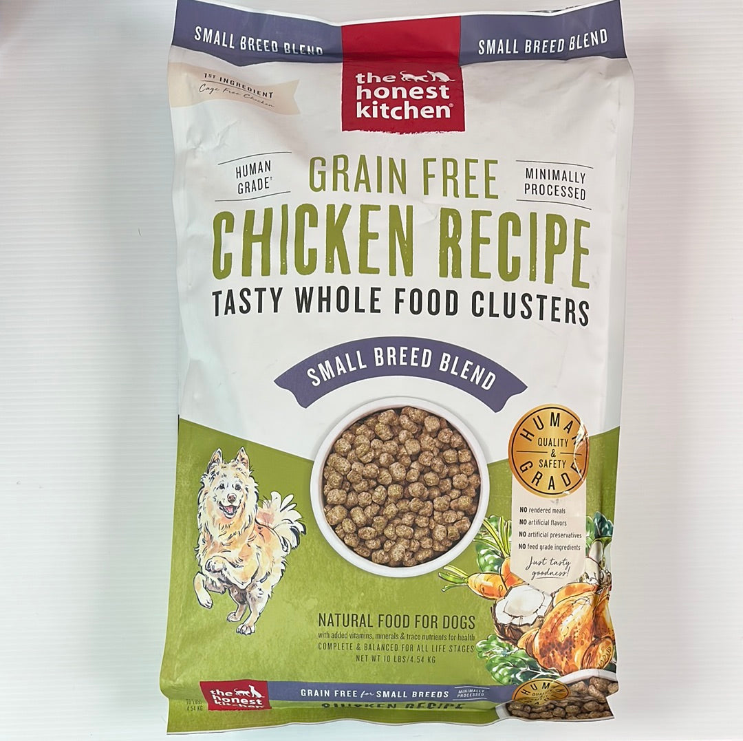 Honest Kitchen Small Breed Dog Food, All Life Stages, Grain-Free, Chicken Clusters Recipe, 10lb