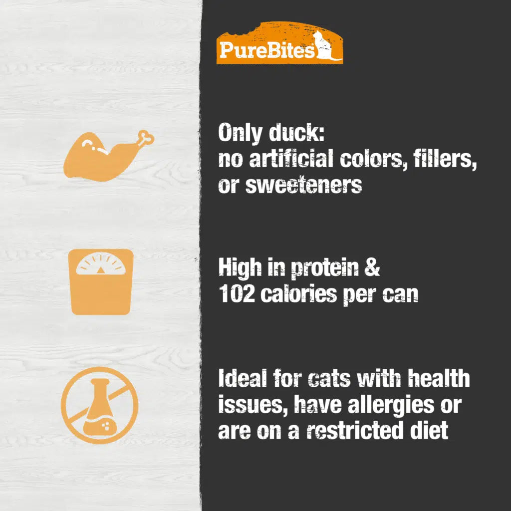 PureBites Duck Pure Protein Paté for Cats, 2.5oz