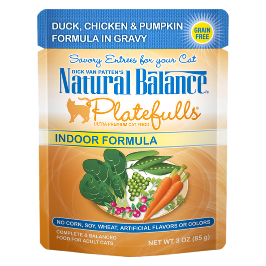 Natural Balance Platefulls® Indoor Duck, Chicken & Pumpkin Formula in Gravy