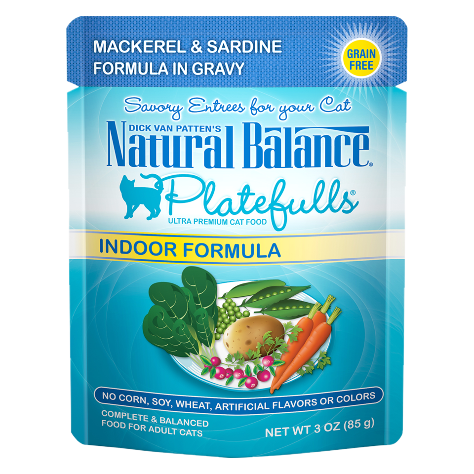 Natural Balance Platefulls® Indoor Formula, Mackerel & Sardine Formula in Gravy