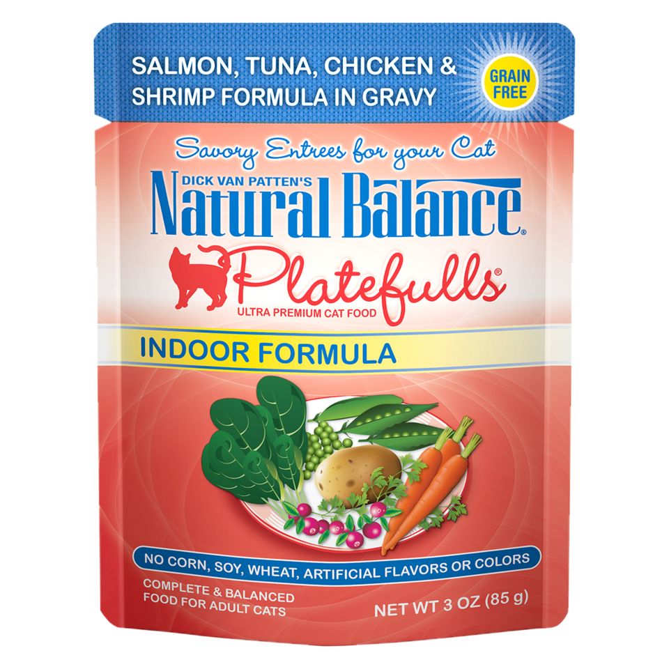Natural Balance Platefulls® Indoor Salmon, Tuna, Chicken & Shrimp Formula in Gravy