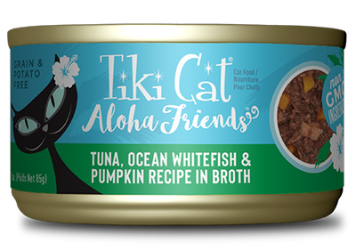 Tiki Cat Aloha Friends Thon, corégone et citrouille